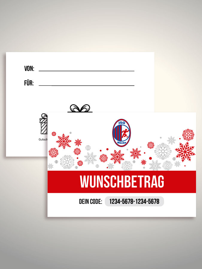 Weihnachtsgutschein per Versand (Weiß)