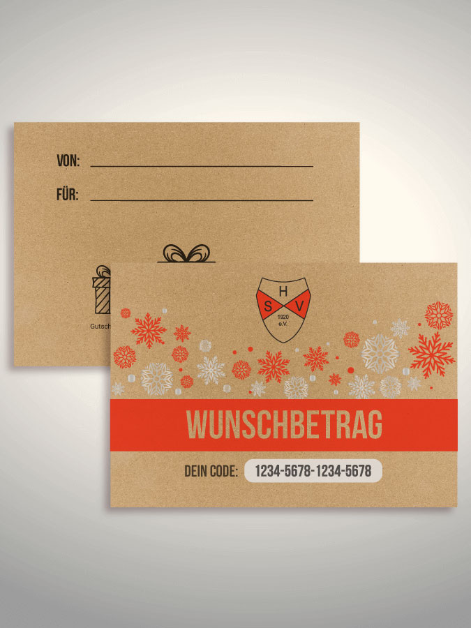 Weihnachtsgutschein per Versand (Kraftpapier)
