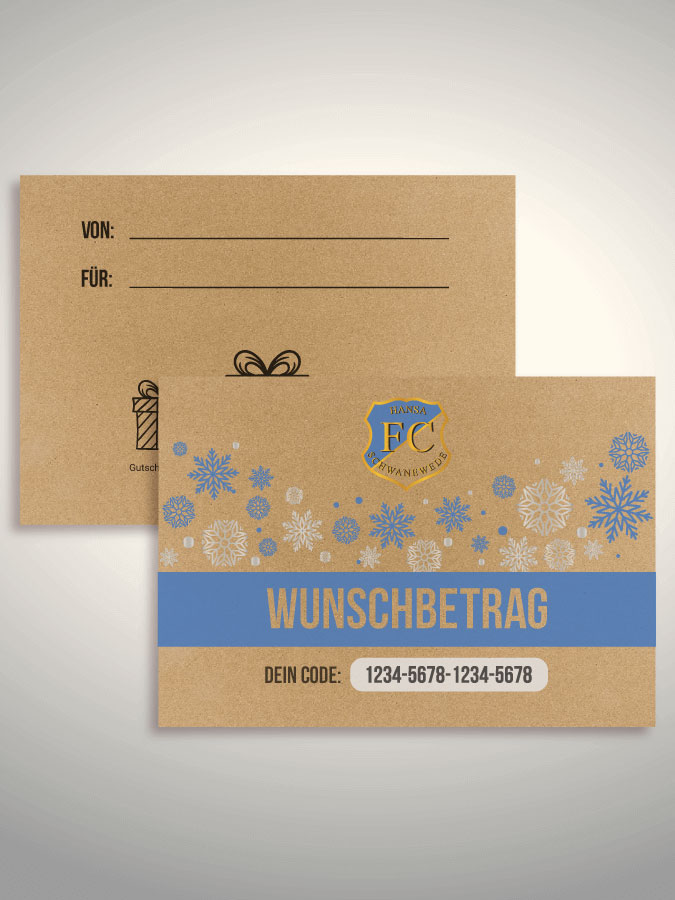 Weihnachtsgutschein per Versand (Kraftpapier)