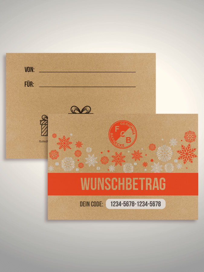 Weihnachtsgutschein per Versand (Kraftpapier)