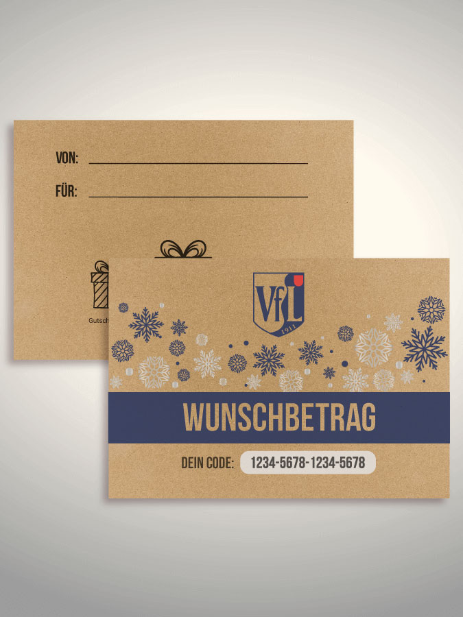 Weihnachtsgutschein per Versand (Kraftpapier)