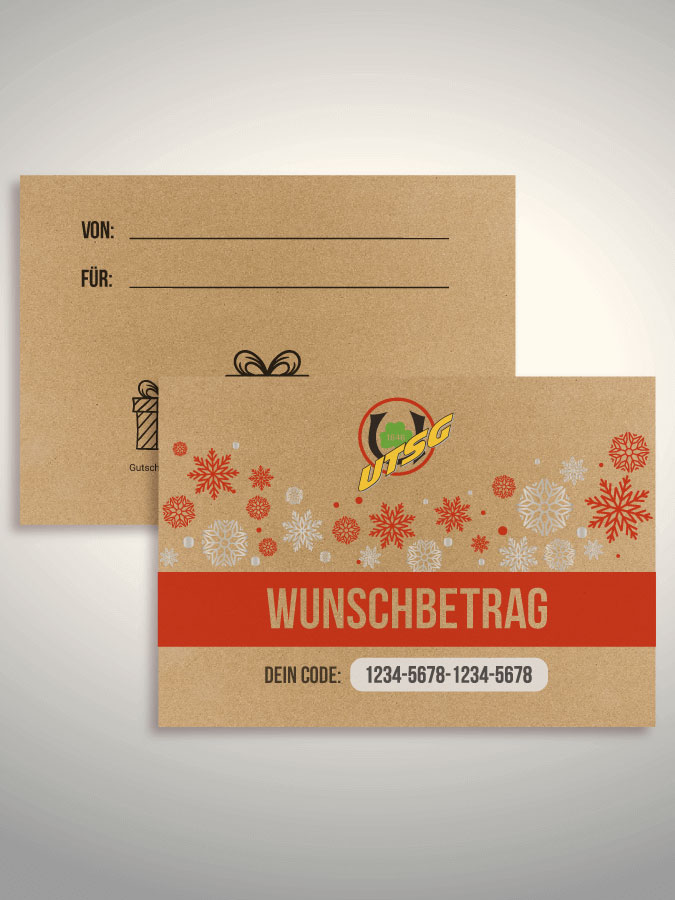 Weihnachtsgutschein per Versand (Kraftpapier)