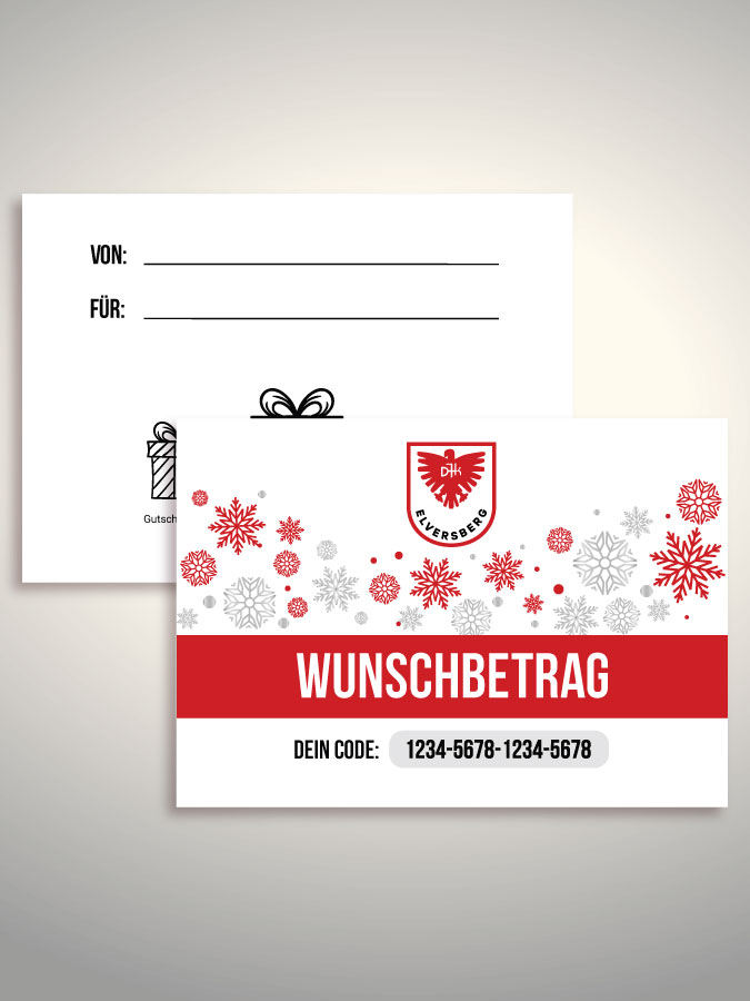 Weihnachtsgutschein per Versand (Weiß)