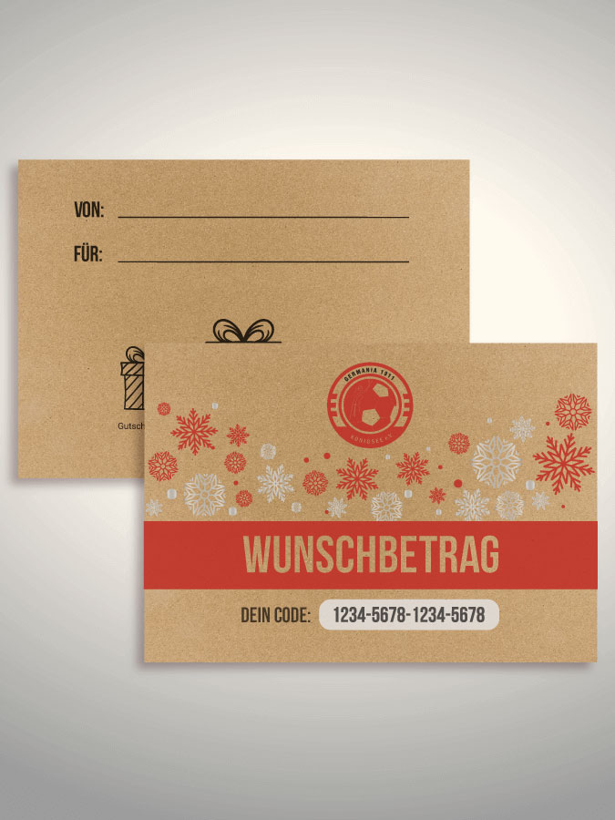 Weihnachtsgutschein per Versand (Kraftpapier)