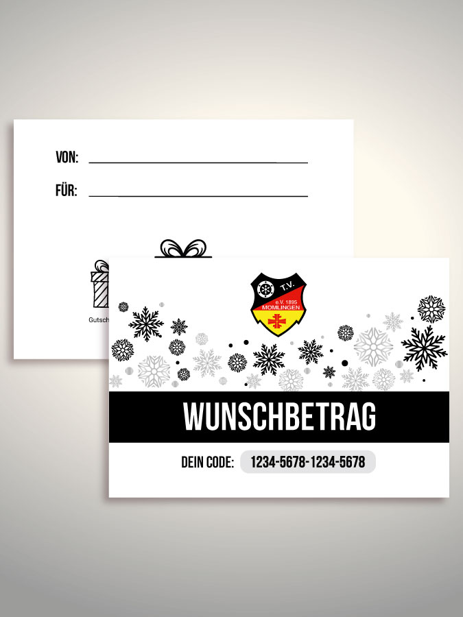 Weihnachtsgutschein per Versand (Weiß)