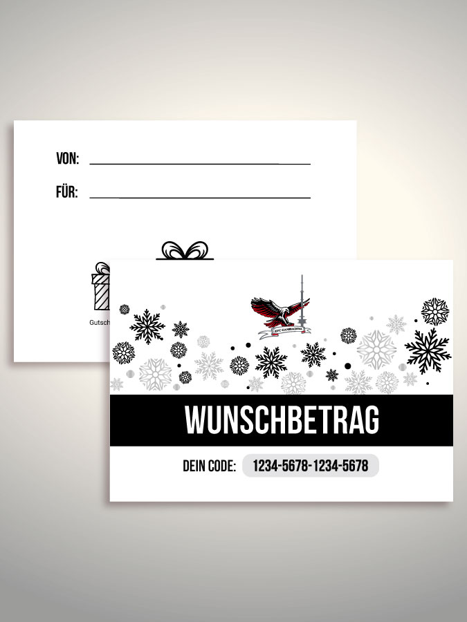 Weihnachtsgutschein per Versand (Weiß)
