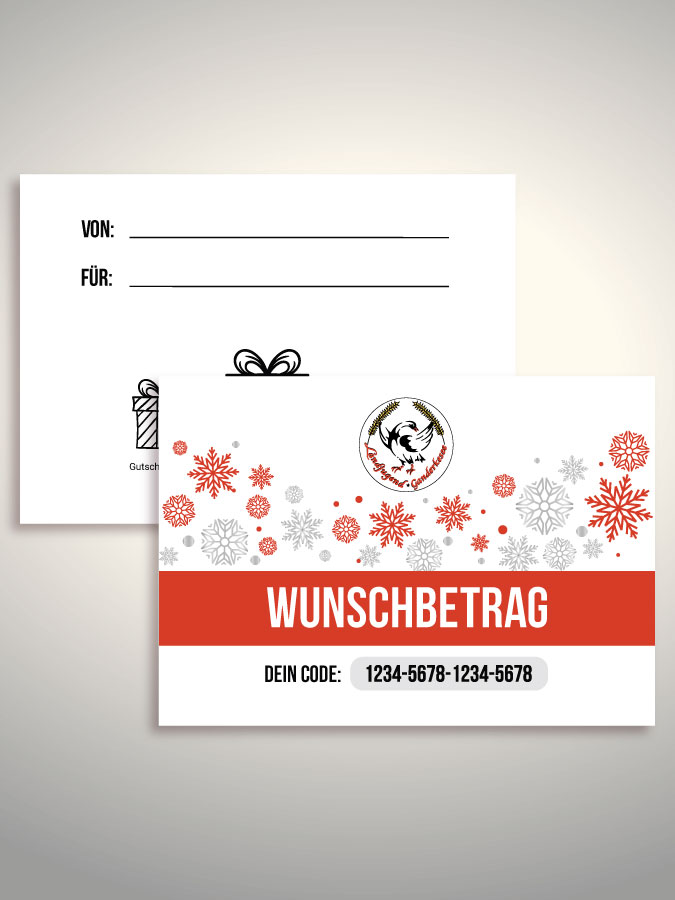Weihnachtsgutschein per Versand (Weiß)