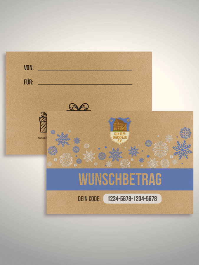 Weihnachtsgutschein per Versand (Kraftpapier)