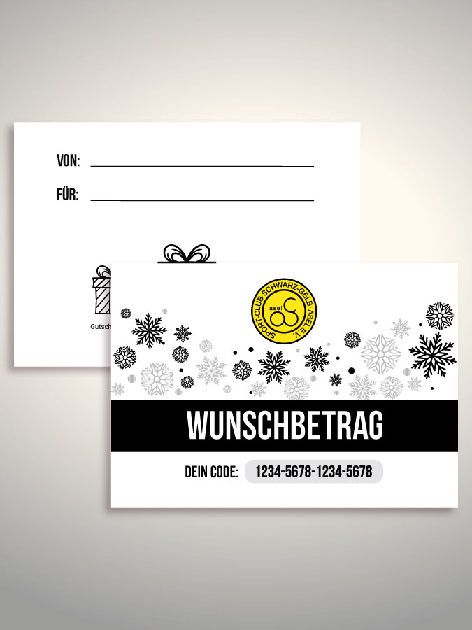 Weihnachtsgutschein per Versand (Weiß)