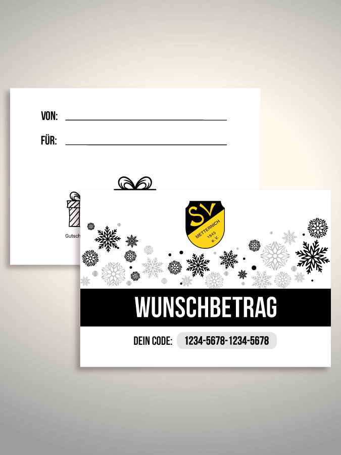 Weihnachtsgutschein per Versand (Weiß)