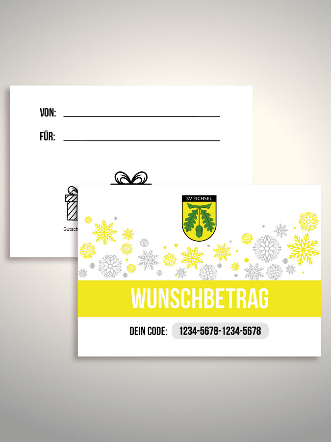Weihnachtsgutschein per Versand (Weiß)