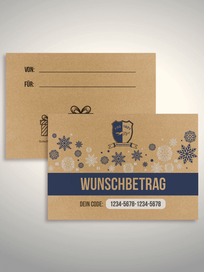 Weihnachtsgutschein per Versand (Kraftpapier)