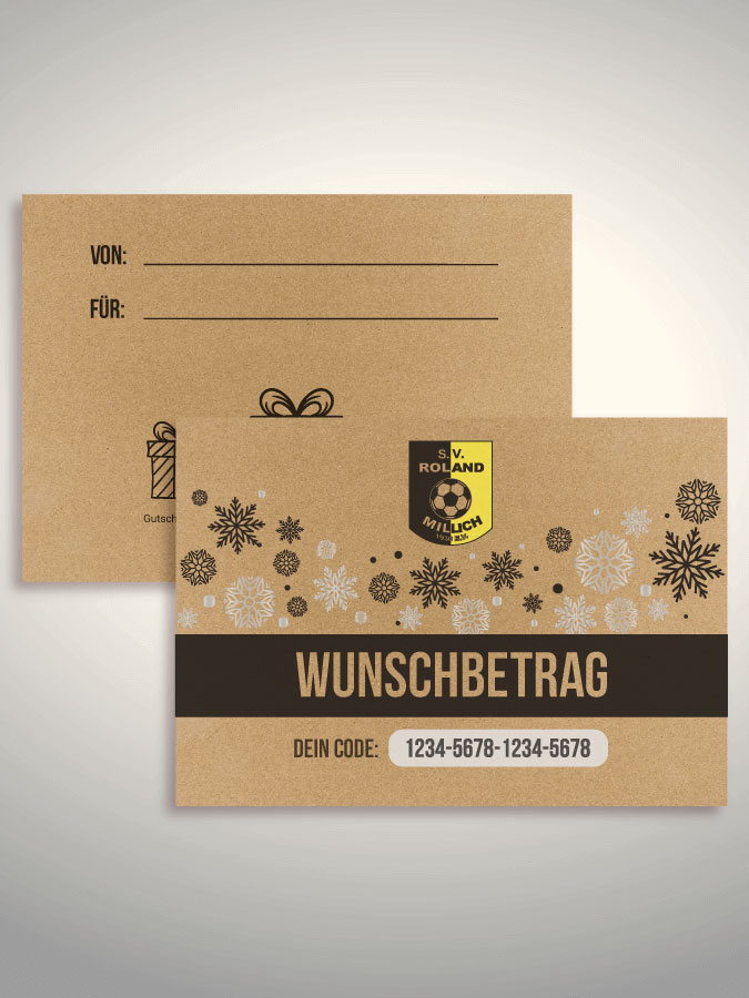 Weihnachtsgutschein per Versand (Kraftpapier)