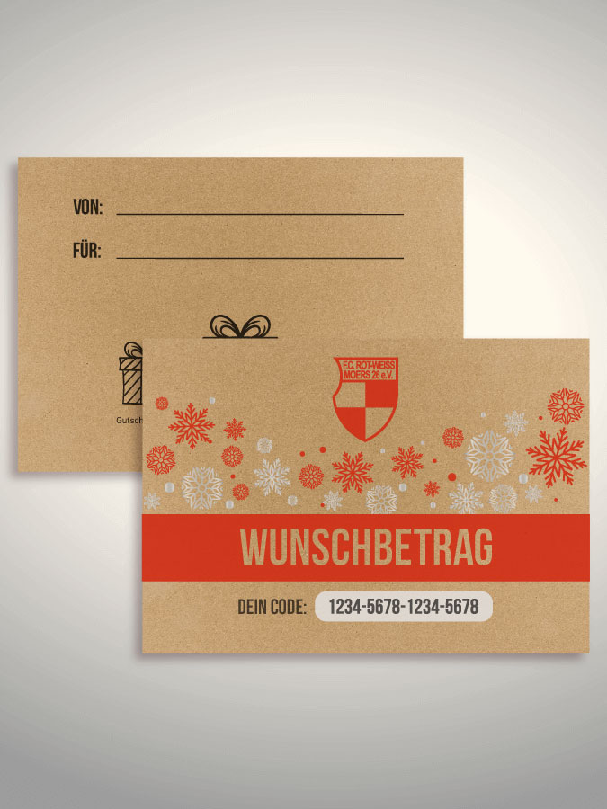 Weihnachtsgutschein per Versand (Kraftpapier)