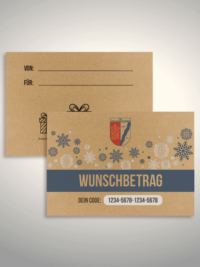 Weihnachtsgutschein per Versand (Kraftpapier)
