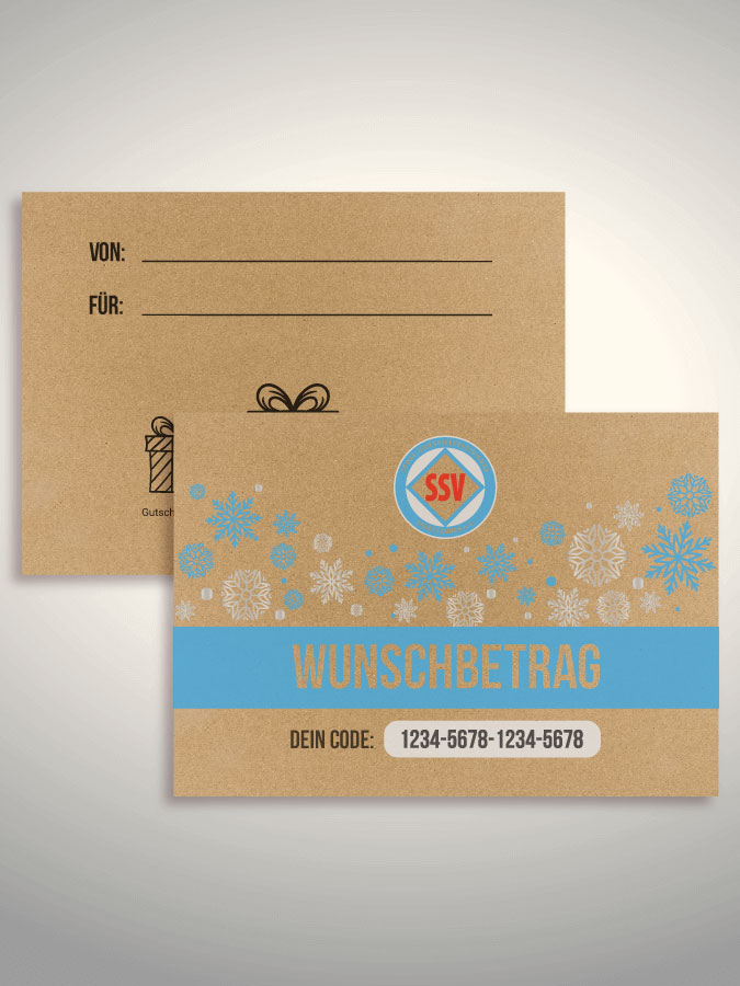 Weihnachtsgutschein per Versand (Kraftpapier)