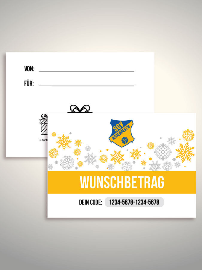 Weihnachtsgutschein per Versand (Weiß)