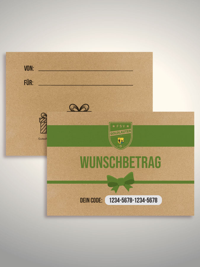 Geschenkgutschein per Versand (Kraftpapier)
