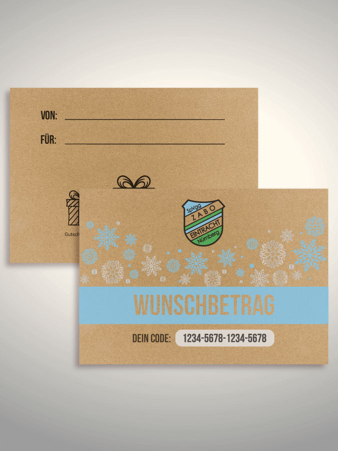 Weihnachtsgutschein per Versand (Kraftpapier)