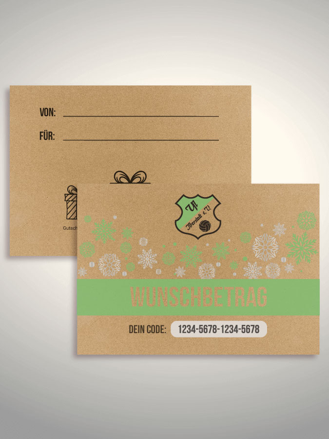 Weihnachtsgutschein per Versand (Kraftpapier)