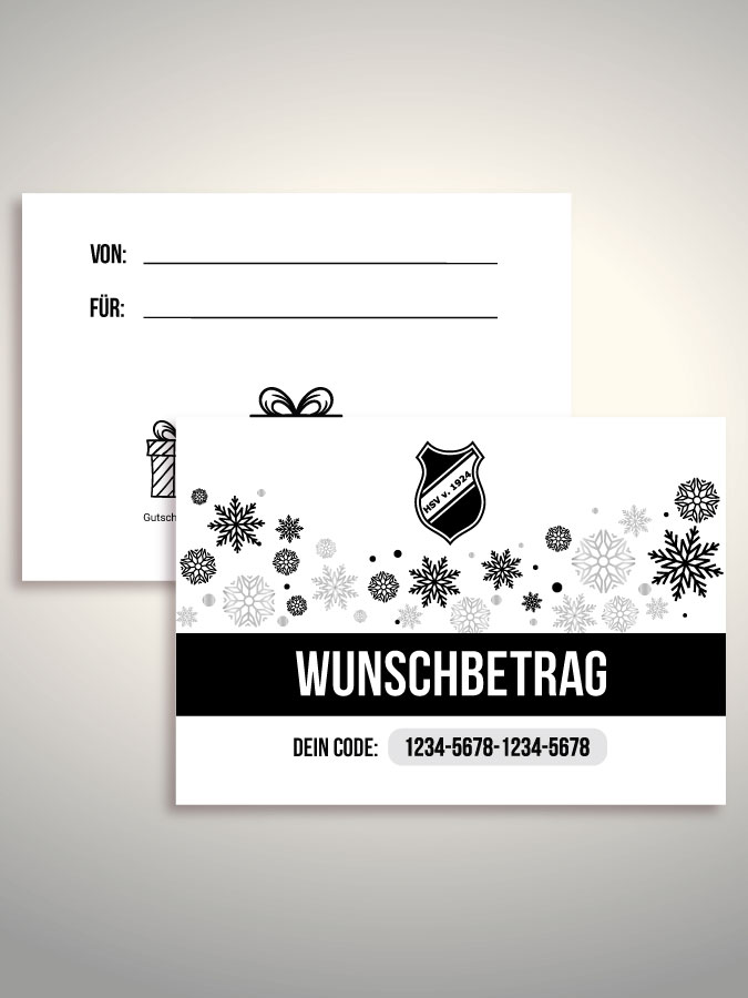 Weihnachtsgutschein per Versand (Weiß)