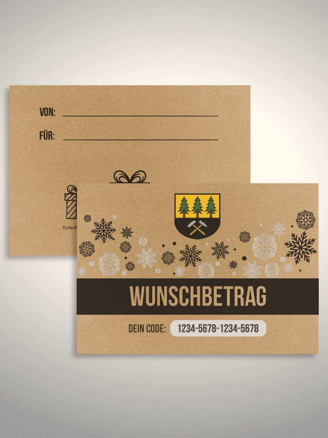 Weihnachtsgutschein per Versand (Kraftpapier)