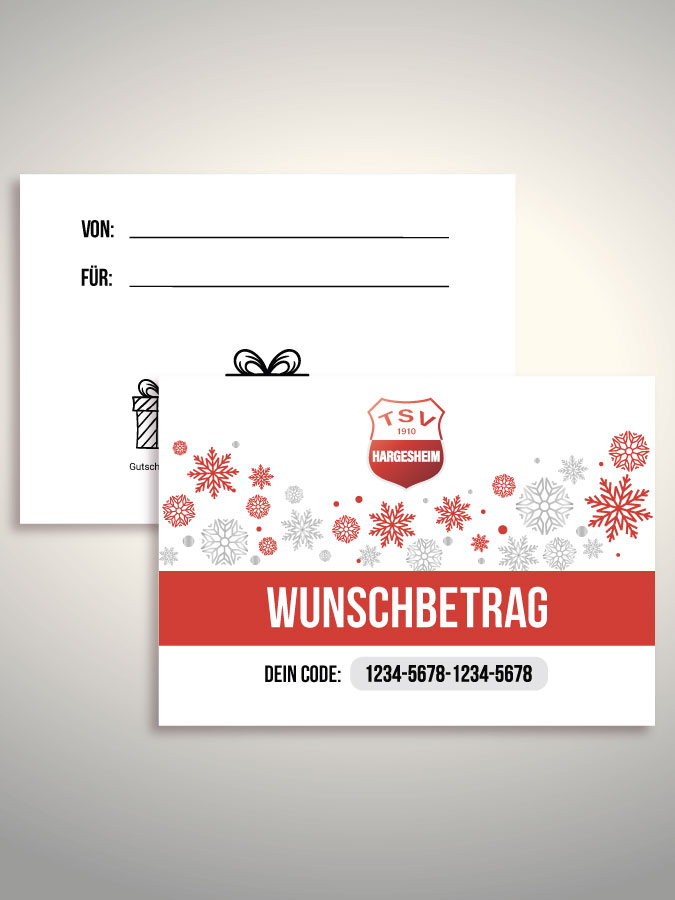 Weihnachtsgutschein per Versand (Weiß)