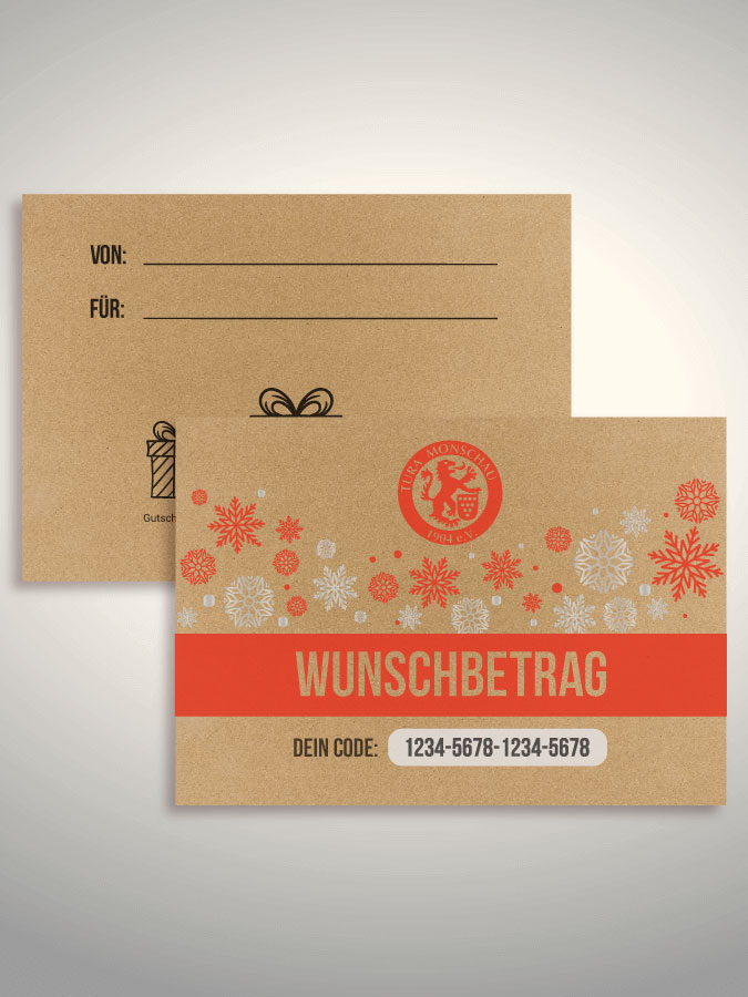 Weihnachtsgutschein per Versand (Kraftpapier)