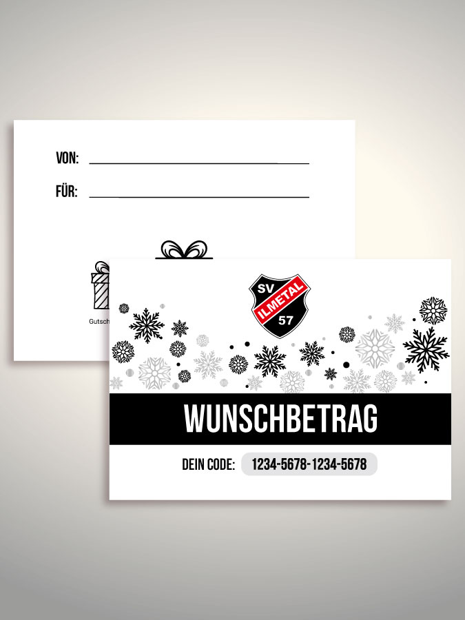 Weihnachtsgutschein per Versand (Weiß)