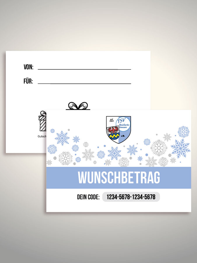 Weihnachtsgutschein per Versand (Weiß)