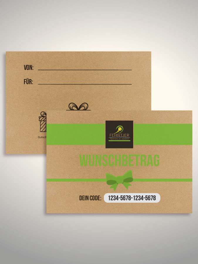 Geschenkgutschein per Versand (Kraftpapier)