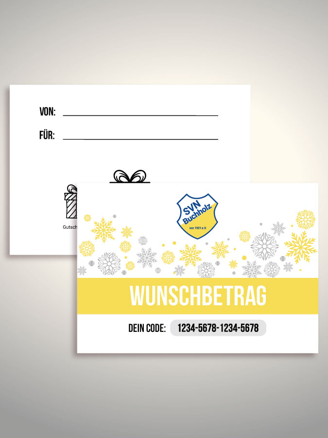 Weihnachtsgutschein per Versand (Weiß)