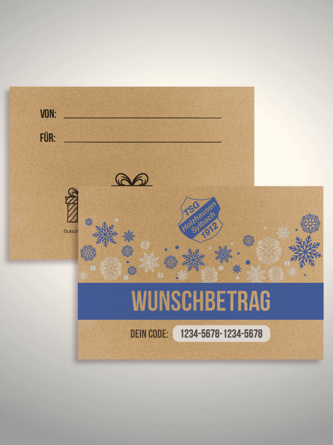 Weihnachtsgutschein per Versand (Kraftpapier)