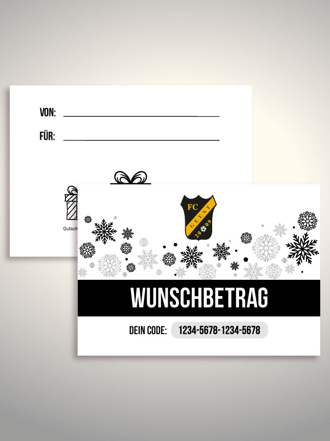 Weihnachtsgutschein per Versand (Weiß)