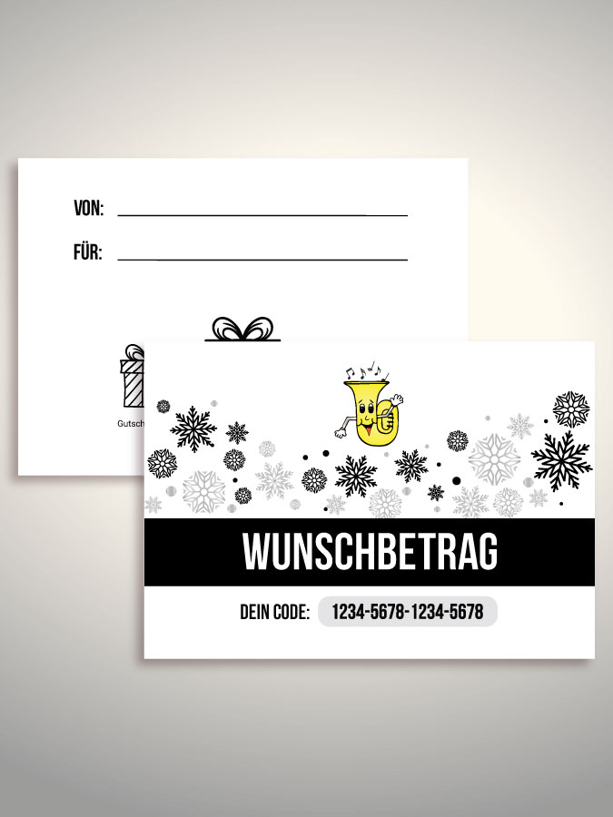 Weihnachtsgutschein per Versand (Weiß)