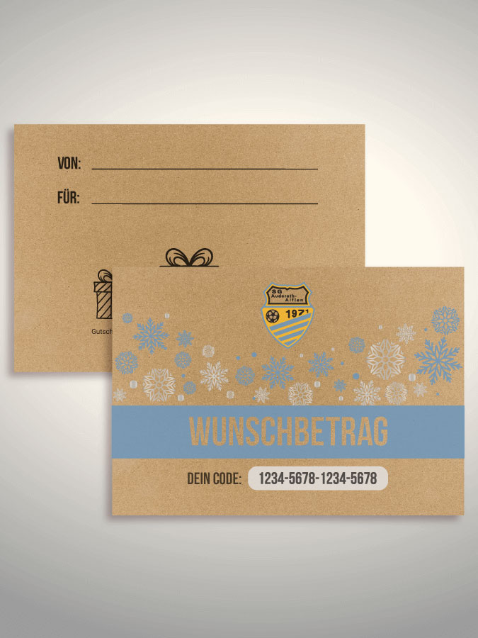 Weihnachtsgutschein per Versand (Kraftpapier)