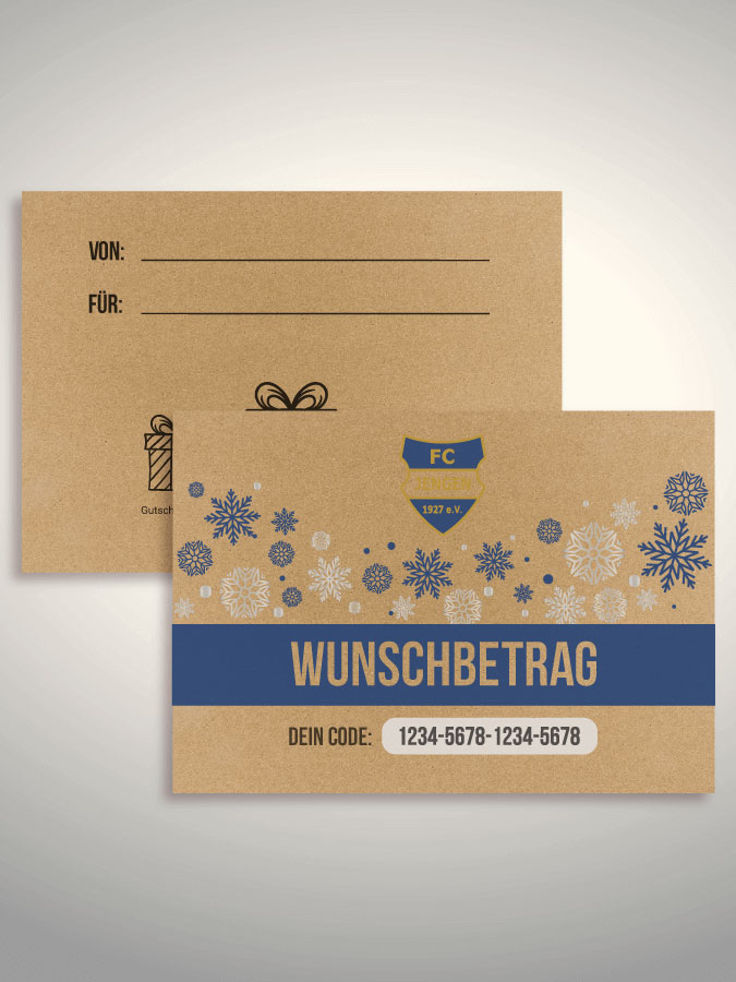 Weihnachtsgutschein per Versand (Kraftpapier)