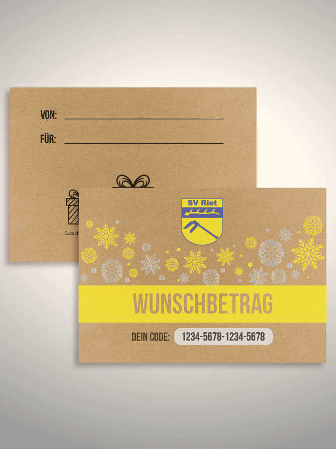 Weihnachtsgutschein per Versand (Kraftpapier)