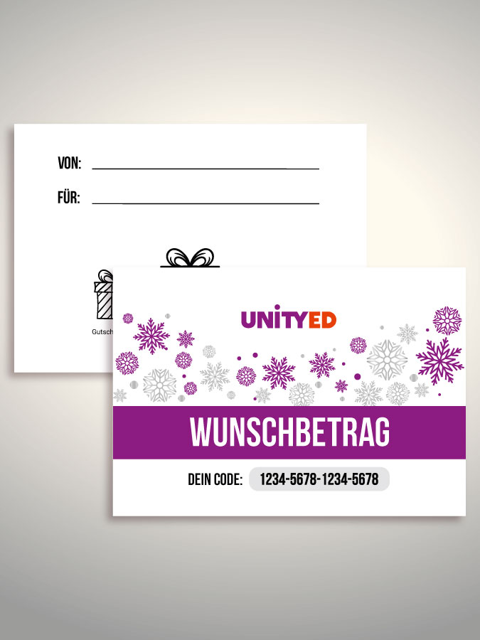 Weihnachtsgutschein per Versand (Weiß)