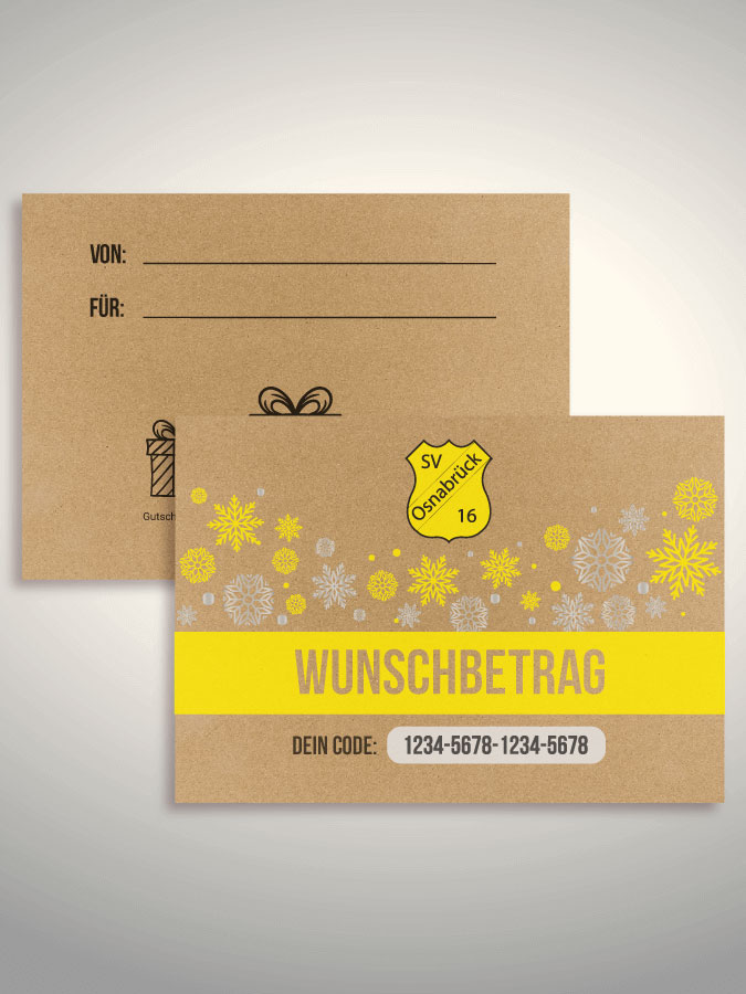 Weihnachtsgutschein per Versand (Kraftpapier)