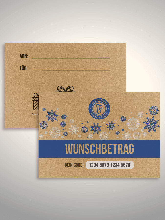 Weihnachtsgutschein per Versand (Kraftpapier)