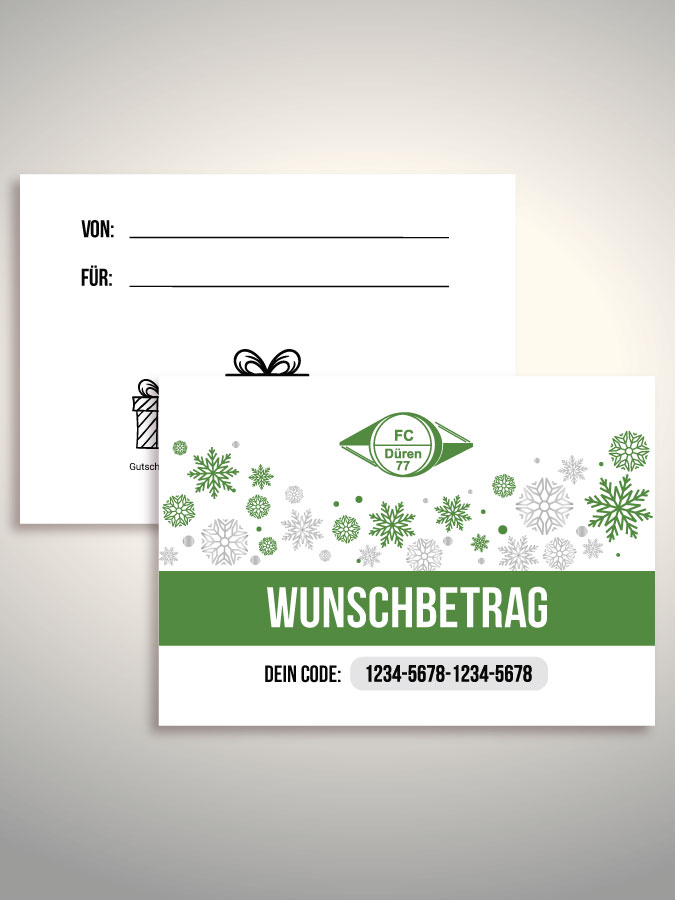 Weihnachtsgutschein per Versand (Weiß)