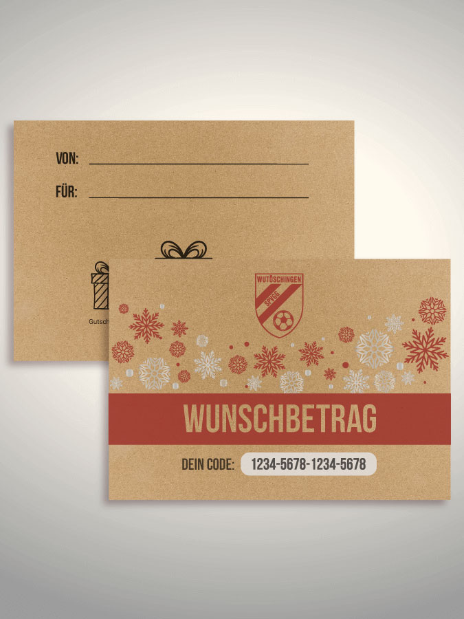 Weihnachtsgutschein per Versand (Kraftpapier)
