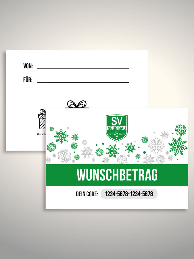Weihnachtsgutschein per Versand (Weiß)