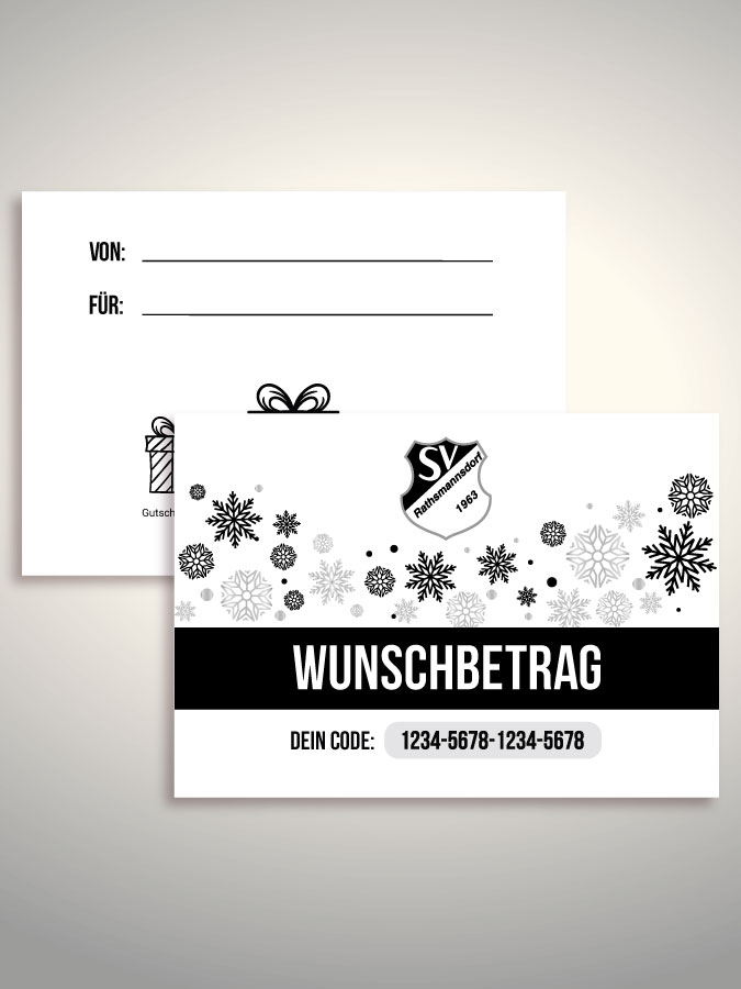 Weihnachtsgutschein per Versand (Weiß)