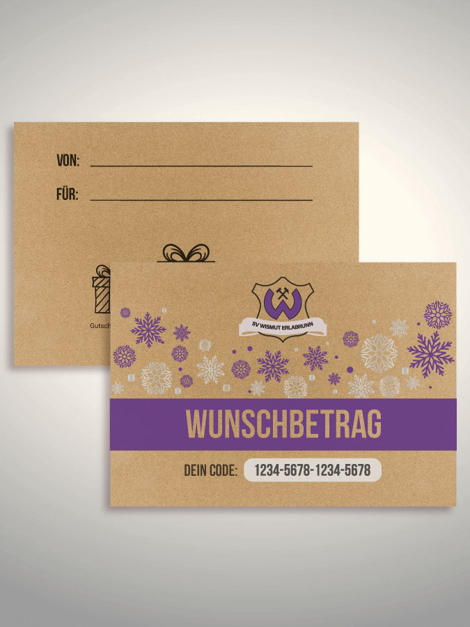 Weihnachtsgutschein per Versand (Kraftpapier)