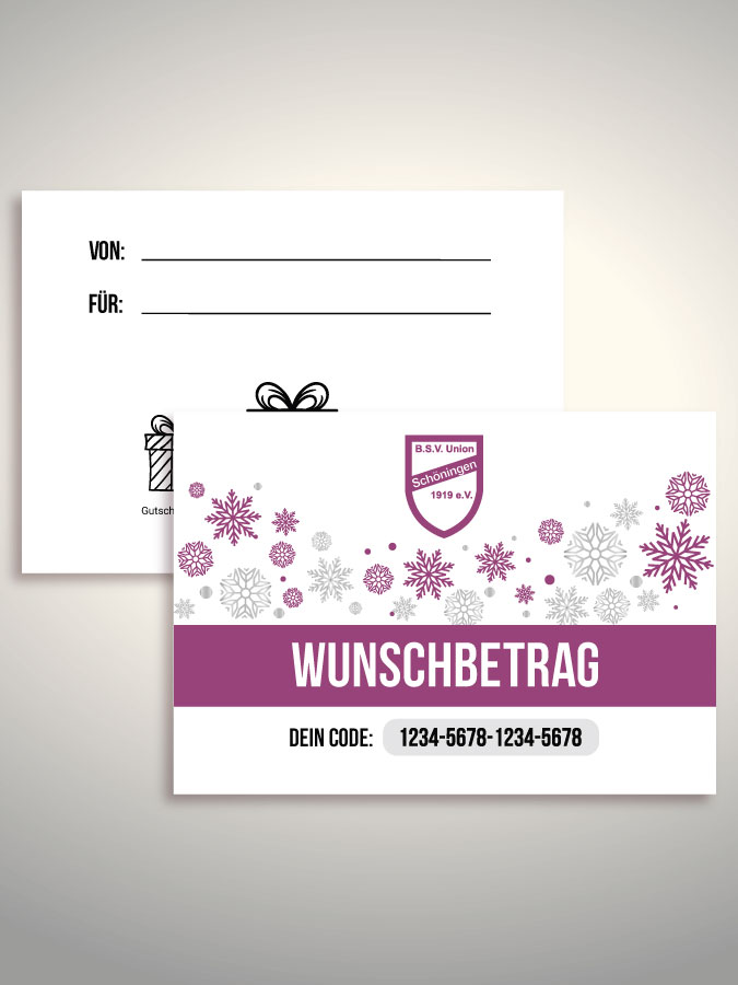 Weihnachtsgutschein per Versand (Weiß)