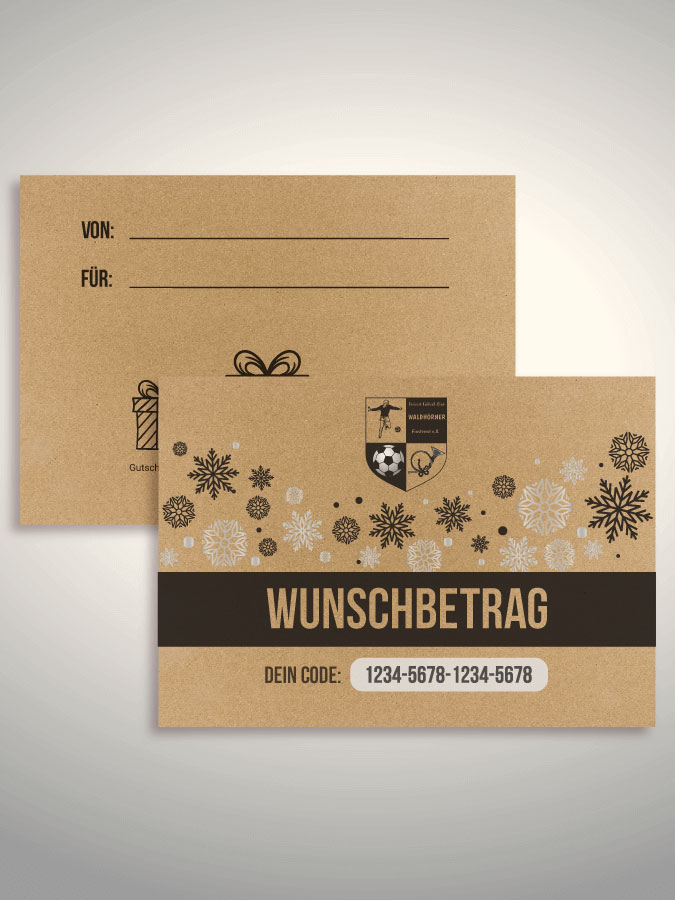 Weihnachtsgutschein per Versand (Kraftpapier)