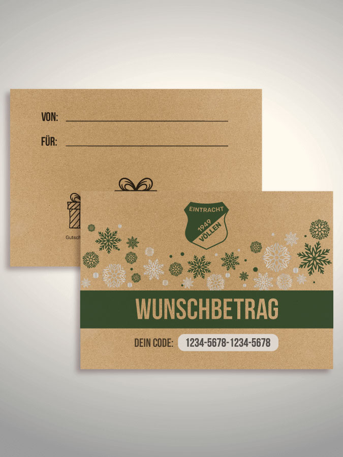 Weihnachtsgutschein per Versand (Kraftpapier)