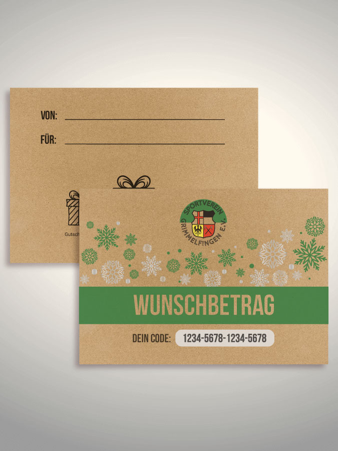 Weihnachtsgutschein per Versand (Kraftpapier)